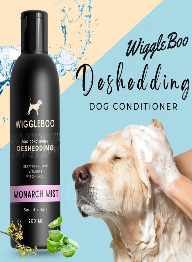 WiggleBoo Dog Conditioner | Bathing & Grooming | Deep Hydration with Aloe Vera, Shea Butter, Coconut & Jojoba Oils | Deshedding | Detangles, Softens & Reduces Shedding (Monarch Mist, 200ml) - Image 2